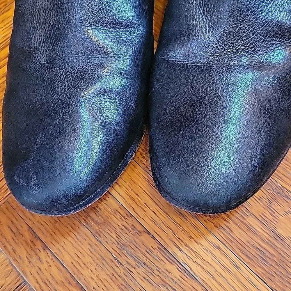 DVF Diane von Furstenberg Black Leather Knee High Riding Boots Size 9